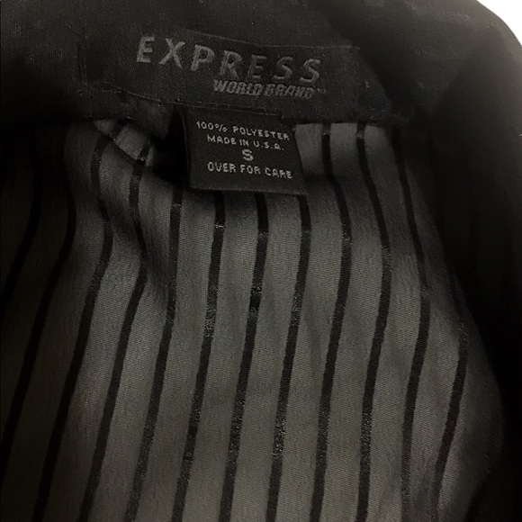 Express Chic Black Sheer Pinstripes Button⬇️Blouse - Picture 6 of 11